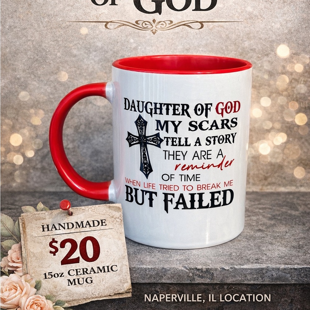 Cricut Red and White Inspirational Mug